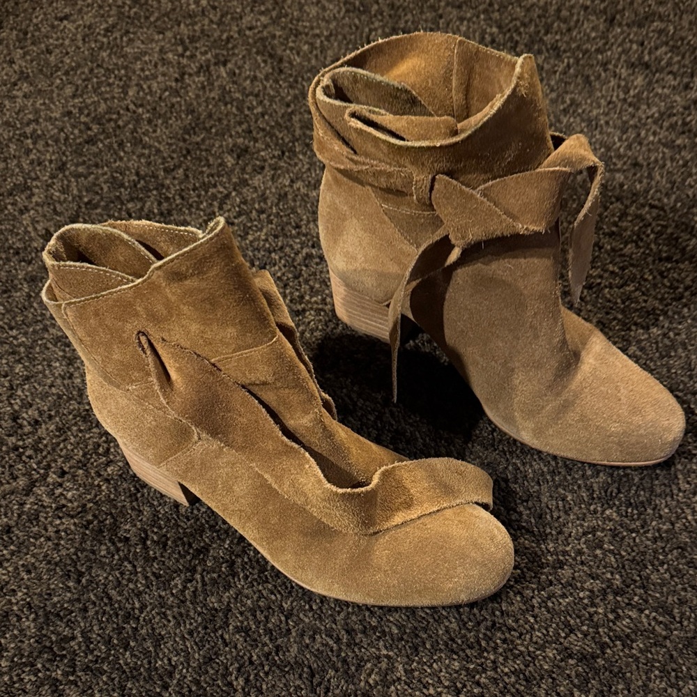Rachel Zoe Tan Suede Ankle Booties